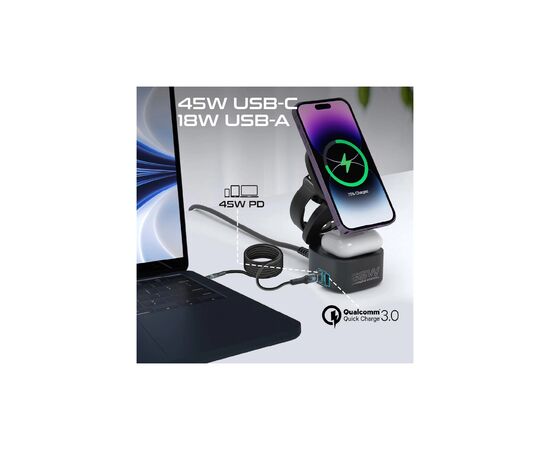 Зарядное устройство Promate wireless charger rubix-65w black (rubix-65w.black), изображение 7 Зарядное устройство Promate wireless charger rubix-65w black (rubix-65w.black), изображение 7