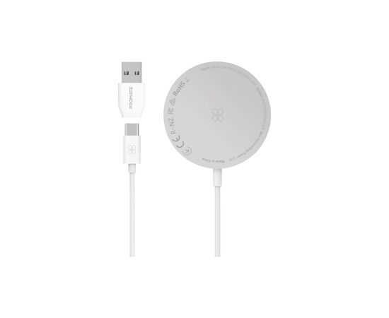 Зарядний пристрій Promate wireless charger auramag-15w silver (auramag-15w.silver)