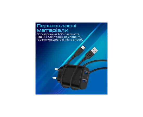 Зарядное устройство Promate 17W USB-C + USB-A (biplug-2.black), изображение 6 Зарядное устройство Promate 17W USB-C + USB-A (biplug-2.black), изображение 6