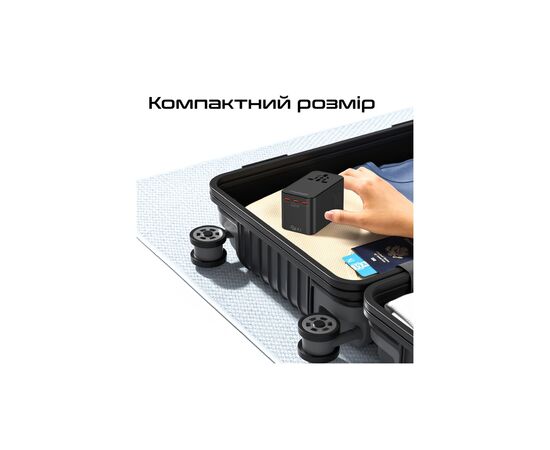 Зарядное устройство Promate tripmate-gan160 3xUSB-C PD + USB-A QC 160W GaN Black (tripmate-gan160), изображение 7 Зарядное устройство Promate tripmate-gan160 3xUSB-C PD + USB-A QC 160W GaN Black (tripmate-gan160), изображение 7