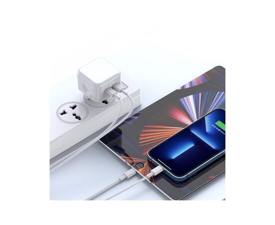 Зарядний пристрій XO L102 2xUSB-C PD35W White (L102.white), зображення 3 Зарядний пристрій XO L102 2xUSB-C PD35W White (L102.white), зображення 3