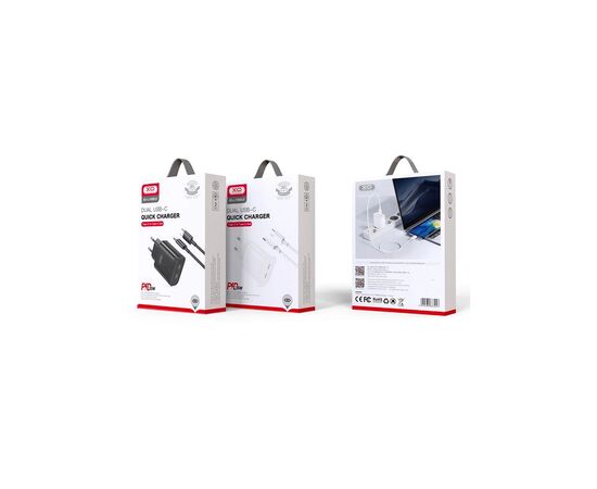 Зарядное устройство XO L105-CC 2xUSB-C PD35W Black (L105-CC.black), изображение 4 Зарядное устройство XO L105-CC 2xUSB-C PD35W Black (L105-CC.black), изображение 4
