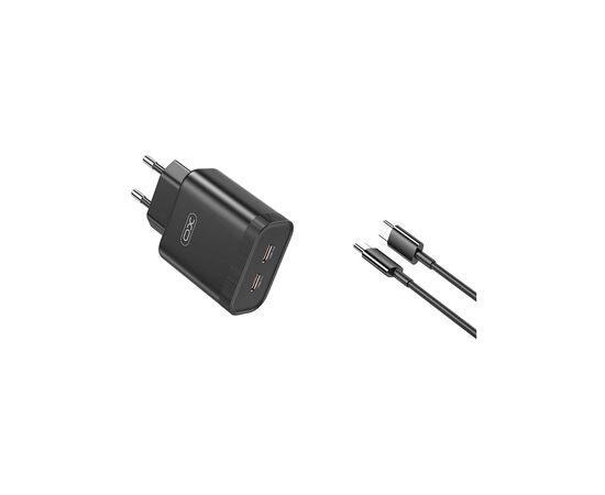 Зарядное устройство XO L105-CC 2xUSB-C PD35W Black (L105-CC.black)