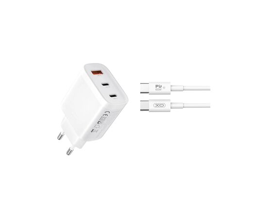 Зарядний пристрій XO L117-CC 2xUSB-C PD45W + 1xUSB-A QC3.0 White (L117-CC.white), зображення 3 Зарядний пристрій XO L117-CC 2xUSB-C PD45W + 1xUSB-A QC3.0 White (L117-CC.white), зображення 3
