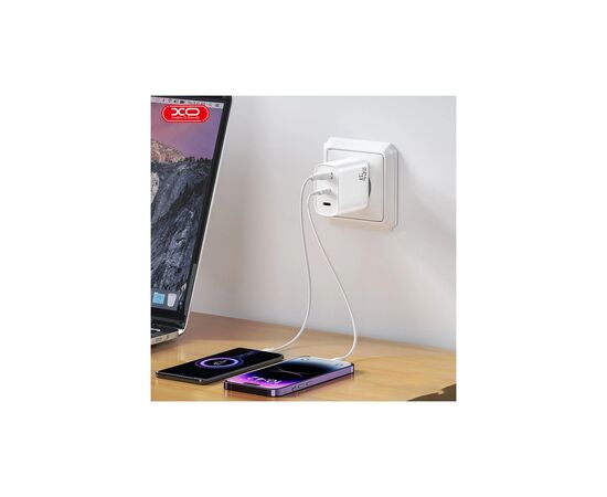 Зарядний пристрій XO L117-CC 2xUSB-C PD45W + 1xUSB-A QC3.0 White (L117-CC.white), зображення 4 Зарядний пристрій XO L117-CC 2xUSB-C PD45W + 1xUSB-A QC3.0 White (L117-CC.white), зображення 4