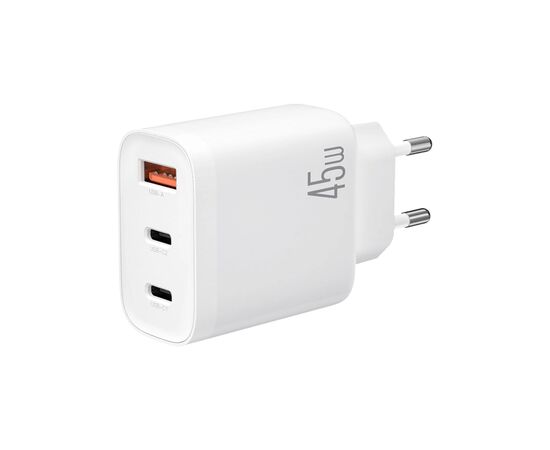 Зарядний пристрій XO L117-CC 2xUSB-C PD45W + 1xUSB-A QC3.0 White (L117-CC.white)