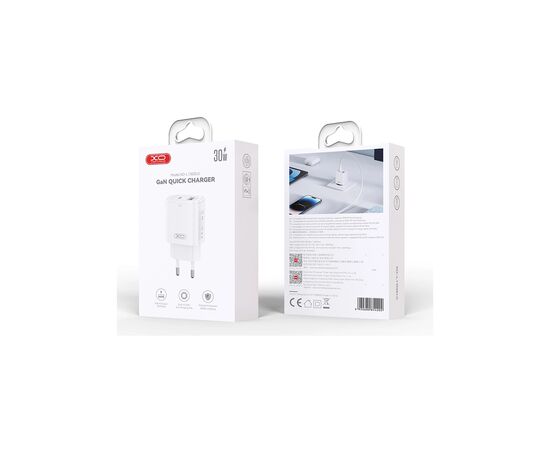 Зарядний пристрій XO L130 USB-C PD30W + USB-A QC3.0 White (L130.white), зображення 4 Зарядний пристрій XO L130 USB-C PD30W + USB-A QC3.0 White (L130.white), зображення 4