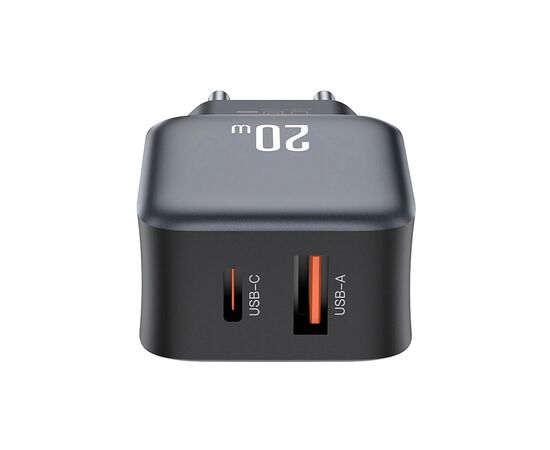 Зарядний пристрій XO L154 USB-C PD20W + USB-A QC3.0 Black (L154.black), зображення 2 Зарядний пристрій XO L154 USB-C PD20W + USB-A QC3.0 Black (L154.black), зображення 2