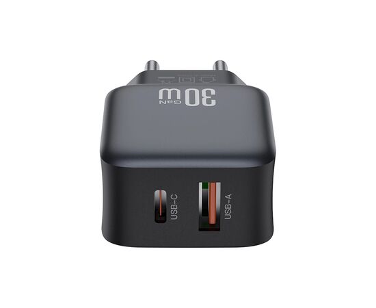 Зарядний пристрій XO L156 USB-C PD30W + USB-A QC3.0 Black (L156.black), зображення 3 Зарядний пристрій XO L156 USB-C PD30W + USB-A QC3.0 Black (L156.black), зображення 3