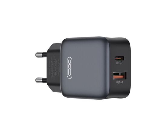 Зарядное устройство XO L156 USB-C PD30W + USB-A QC3.0 Black (L156.black)
