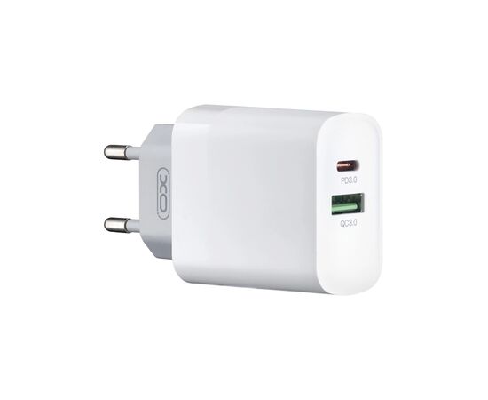 Зарядний пристрій XO L64 USB-A + USB-C 18W White (L64.white), зображення 2 Зарядний пристрій XO L64 USB-A + USB-C 18W White (L64.white), зображення 2