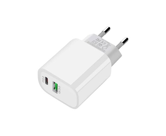 Зарядний пристрій XO L64 USB-A + USB-C 18W White (L64.white), зображення 3 Зарядний пристрій XO L64 USB-A + USB-C 18W White (L64.white), зображення 3