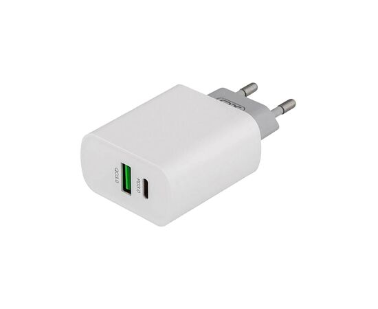 Зарядний пристрій XO L64 USB-A + USB-C 18W White (L64.white)