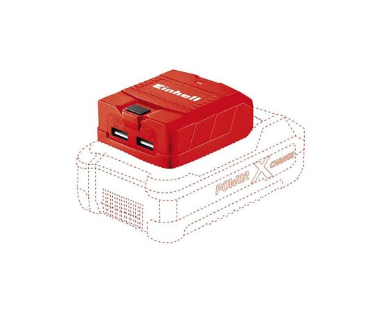 Зарядное устройство для аккумуляторов инструмента Einhell TE-CP 18 Li USB, PXC, 18V,1А/2.1А, 2хUSB, 0.06 кг (4514120), изображение 4 Зарядное устройство для аккумуляторов инструмента Einhell TE-CP 18 Li USB, PXC, 18V,1А/2.1А, 2хUSB, 0.06 кг (4514120), изображение 4