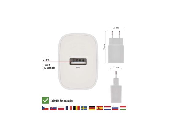 Зарядное устройство EMOS V01B10 USB-A 10W (V01B10), изображение 4