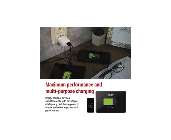 Зарядное устройство EMOS V03G35 2xUSB-C 35W GaN (V03G35), изображение 4 Зарядное устройство EMOS V03G35 2xUSB-C 35W GaN (V03G35), изображение 4