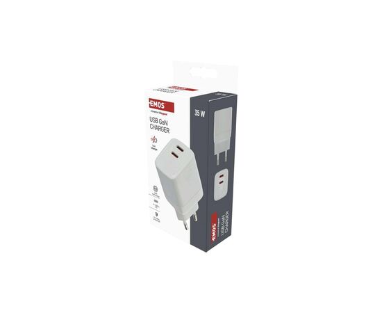 Зарядное устройство EMOS V03G35 2xUSB-C 35W GaN (V03G35), изображение 8 Зарядное устройство EMOS V03G35 2xUSB-C 35W GaN (V03G35), изображение 8