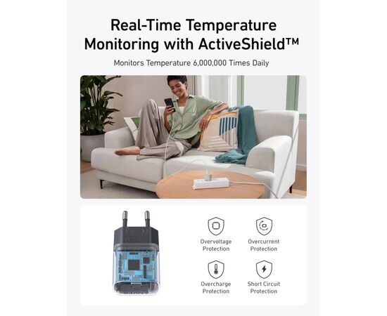 Зарядное устройство Anker PowerPort 511 Nano IV 30W USB-C White (A2337G21), изображение 4