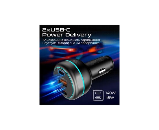 Зарядное устройство Promate 2xUSB-C PD + USB-A QC3.0 (powerdrive-230), изображение 3 Зарядное устройство Promate 2xUSB-C PD + USB-A QC3.0 (powerdrive-230), изображение 3