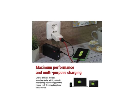 Зарядное устройство EMOS V04G45 1xUSB-A + 1xUSB-C PD20W GaN (V04G45), изображение 4