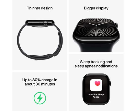 Смарт-годинник Apple Watch Series 10 GPS + Cellular 42mm Silver Aluminium Case with Denim Sport Band - S/M (MWX33QH/A), зображення 3