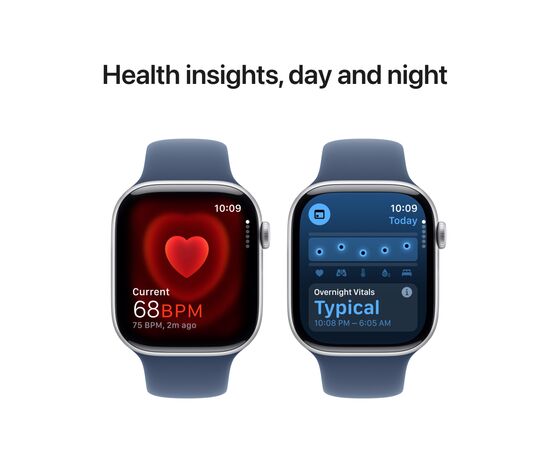 Смарт-годинник Apple Watch Series 10 GPS + Cellular 42mm Silver Aluminium Case with Denim Sport Band - S/M (MWX33QH/A), зображення 5