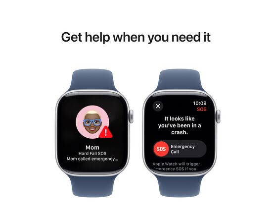 Смарт-годинник Apple Watch Series 10 GPS + Cellular 42mm Silver Aluminium Case with Denim Sport Band - S/M (MWX33QH/A), зображення 6