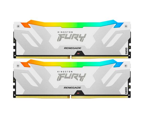 Модуль памяти для компьютера DDR5 48GB (2x24GB) 8000 MHz Renegade RGB White/Silver Kingston Fury (ex.HyperX) (KF580C38RWAK2-48), изображение 2 Модуль памяти для компьютера DDR5 48GB (2x24GB) 8000 MHz Renegade RGB White/Silver Kingston Fury (ex.HyperX) (KF580C38RWAK2-48), изображение 2