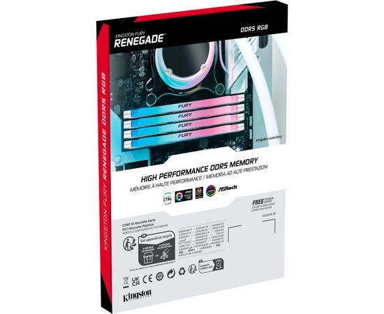 Модуль памяти для компьютера DDR5 48GB (2x24GB) 8000 MHz Renegade RGB White/Silver Kingston Fury (ex.HyperX) (KF580C38RWAK2-48), изображение 6 Модуль памяти для компьютера DDR5 48GB (2x24GB) 8000 MHz Renegade RGB White/Silver Kingston Fury (ex.HyperX) (KF580C38RWAK2-48), изображение 6