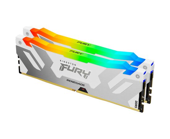 Модуль памяти для компьютера DDR5 48GB (2x24GB) 8000 MHz Renegade RGB White/Silver Kingston Fury (ex.HyperX) (KF580C38RWAK2-48)