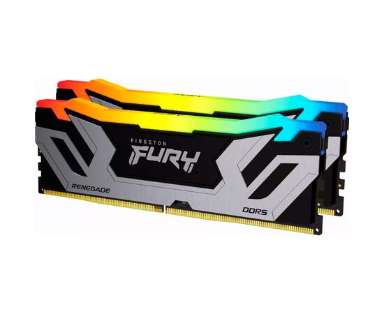 Модуль памяти для компьютера DDR5 48GB (2x24GB) 8800 MHz Renegade RGB Black/Silver Kingston Fury (ex.HyperX) (KF588CU42RSAK2-48)