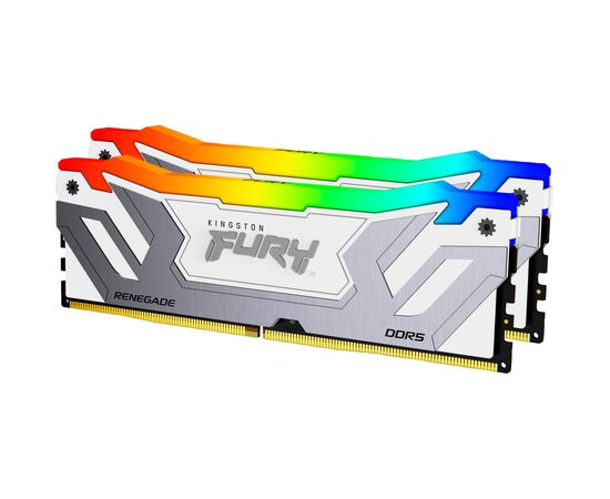 Модуль памяти для компьютера DDR5 48GB (2x24GB) 8800 MHz Renegade RGB White/Silver Kingston Fury (ex.HyperX) (KF588CU42RWAK2-48)