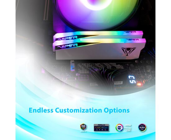 Модуль памяти для компьютера DDR5 32GB (2x16GB) 6400 MHz Viper Elite 5 RGB Patriot (PVER532G64C32KW), изображение 9 Модуль памяти для компьютера DDR5 32GB (2x16GB) 6400 MHz Viper Elite 5 RGB Patriot (PVER532G64C32KW), изображение 9