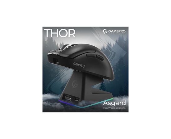 Мышка GamePro Asgard Thor Wireless/Bluetooth/USB Black (GM023B), изображение 5 Мышка GamePro Asgard Thor Wireless/Bluetooth/USB Black (GM023B), изображение 5