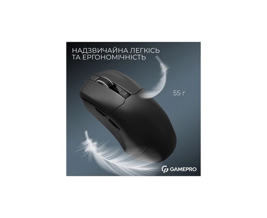Мышка GamePro Asgard Thor Wireless/Bluetooth/USB Black (GM023B), изображение 6 Мышка GamePro Asgard Thor Wireless/Bluetooth/USB Black (GM023B), изображение 6