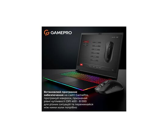 Мышка GamePro Genesis Winner Wireless/Bluetooth/USB Black (GM079B), изображение 8 Мышка GamePro Genesis Winner Wireless/Bluetooth/USB Black (GM079B), изображение 8