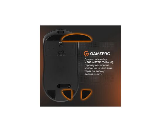 Мышка GamePro Genesis Winner Wireless/Bluetooth/USB Black (GM079B), изображение 9 Мышка GamePro Genesis Winner Wireless/Bluetooth/USB Black (GM079B), изображение 9