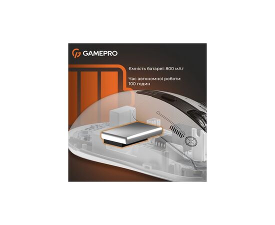 Мышка GamePro Genesis Winner Wireless/Bluetooth/USB White (GM079W), изображение 6 Мышка GamePro Genesis Winner Wireless/Bluetooth/USB White (GM079W), изображение 6