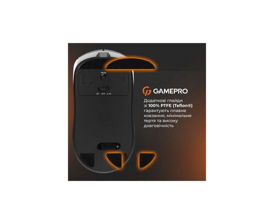 Мышка GamePro Genesis Winner Wireless/Bluetooth/USB White (GM079W), изображение 9 Мышка GamePro Genesis Winner Wireless/Bluetooth/USB White (GM079W), изображение 9