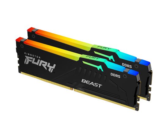 Модуль памяти для компьютера DDR5 64GB (2x32GB) 5600 MH Beast RGB EXPO Black Kingston Fury (ex.HyperX) (KF556C40BB2AK2-64)