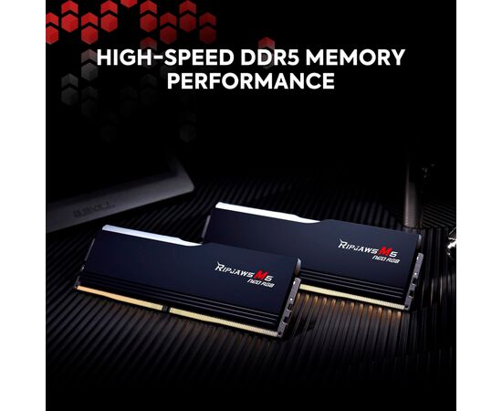 Модуль памяти для компьютера DDR5 48GB (2x24GB) 6000 MHz Ripjaws M5 Neo RGB Matte White G.Skill (F5-6000J3036F24GX2-RM5NRW), изображение 5 Модуль памяти для компьютера DDR5 48GB (2x24GB) 6000 MHz Ripjaws M5 Neo RGB Matte White G.Skill (F5-6000J3036F24GX2-RM5NRW), изображение 5