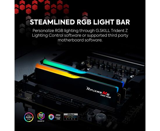 Модуль памяти для компьютера DDR5 48GB (2x24GB) 6000 MHz Ripjaws M5 Neo RGB Matte White G.Skill (F5-6000J3036F24GX2-RM5NRW), изображение 8 Модуль памяти для компьютера DDR5 48GB (2x24GB) 6000 MHz Ripjaws M5 Neo RGB Matte White G.Skill (F5-6000J3036F24GX2-RM5NRW), изображение 8