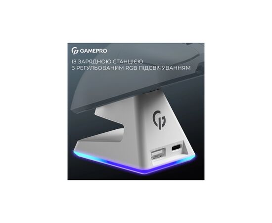 Мышка GamePro Asgard Thor Wireless/Bluetooth/USB White (GM023W), изображение 10 Мышка GamePro Asgard Thor Wireless/Bluetooth/USB White (GM023W), изображение 10