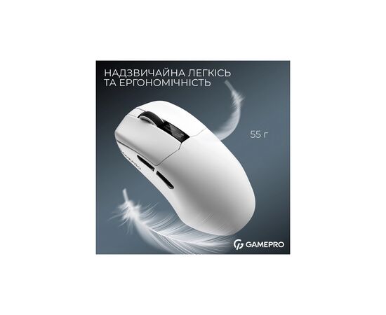 Мышка GamePro Asgard Thor Wireless/Bluetooth/USB White (GM023W), изображение 6 Мышка GamePro Asgard Thor Wireless/Bluetooth/USB White (GM023W), изображение 6