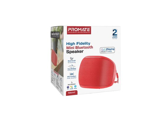 Акустическая система Promate Mood 5W Red (mood.red), изображение 8 Акустическая система Promate Mood 5W Red (mood.red), изображение 8