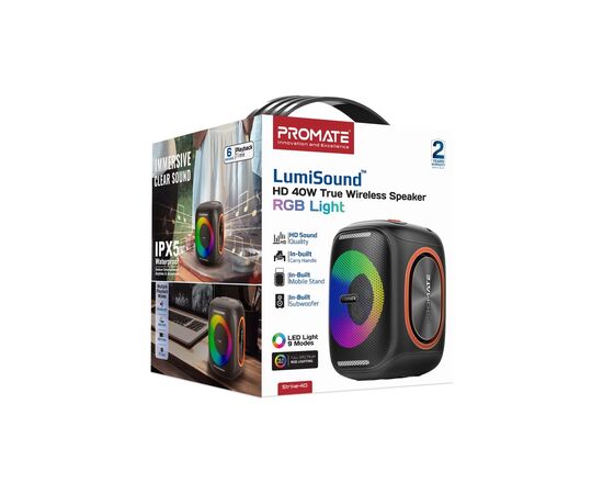 Акустическая система Promate Strike-40 40W Black (strike-40), изображение 10