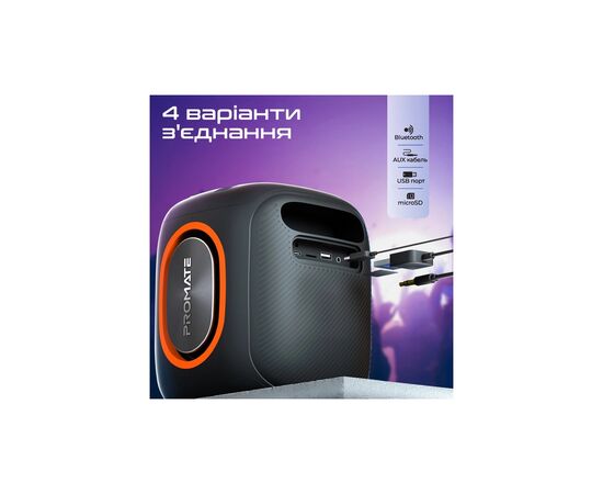 Акустическая система Promate Strike-40 40W Black (strike-40), изображение 8