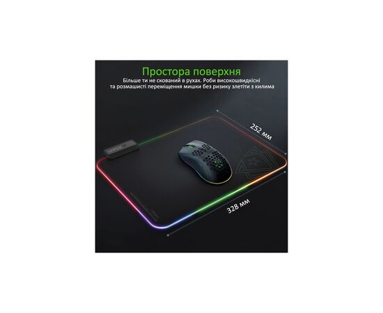 Коврик для мышки Vertux SwiftPad-L Black (swiftpad-l.black), изображение 3 Коврик для мышки Vertux SwiftPad-L Black (swiftpad-l.black), изображение 3