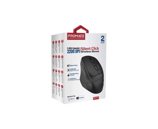 Мышка Promate Samit Wireless Black (samit.black), изображение 6 Мышка Promate Samit Wireless Black (samit.black), изображение 6
