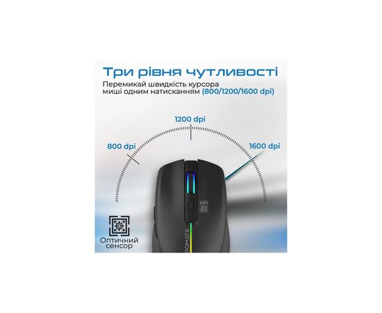 Мышка Promate Kitt Wireless Black (kitt.black), изображение 3 Мышка Promate Kitt Wireless Black (kitt.black), изображение 3